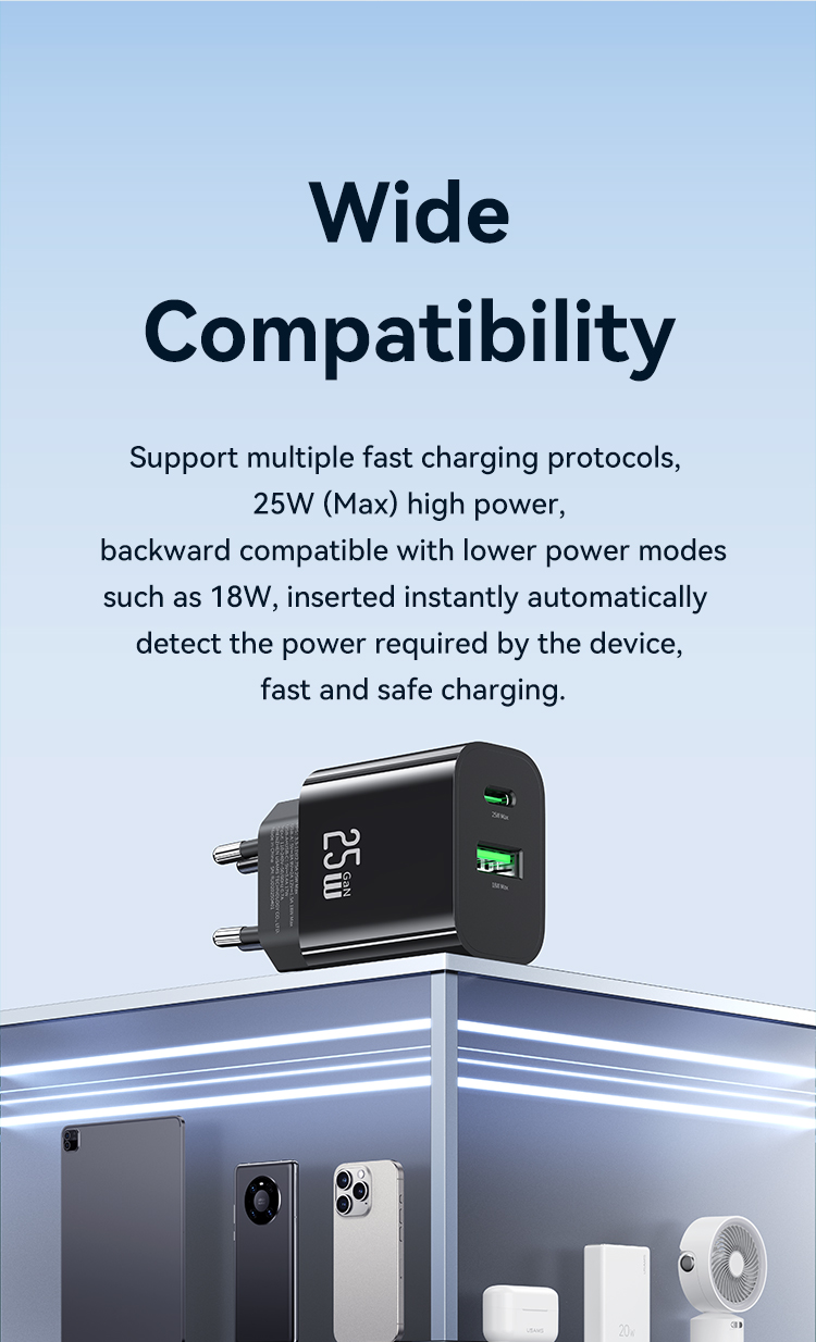 Chargeur rapide double port CC315 T65 25W A+C (UE) – Image 2