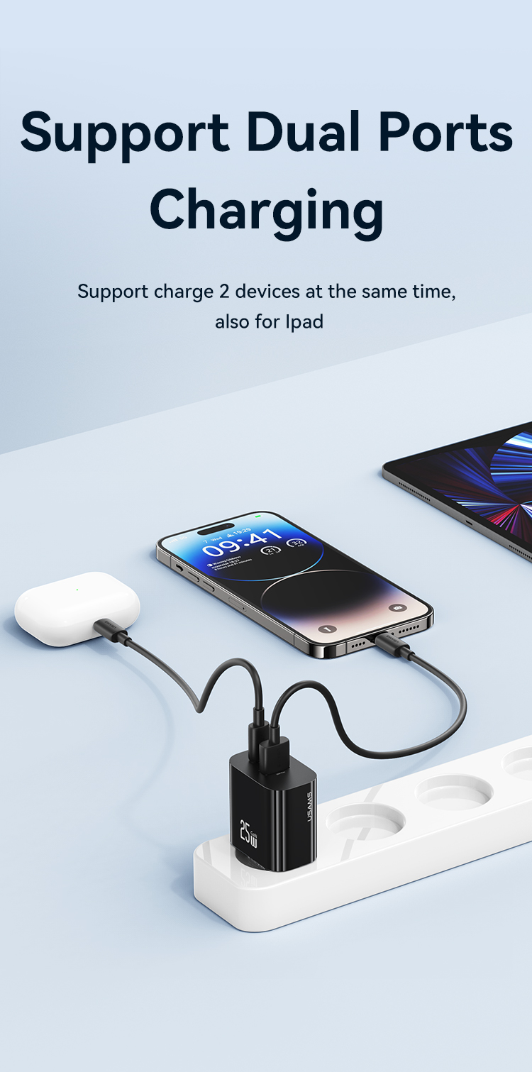 Chargeur rapide double port CC315 T65 25W A+C (UE) – Image 6