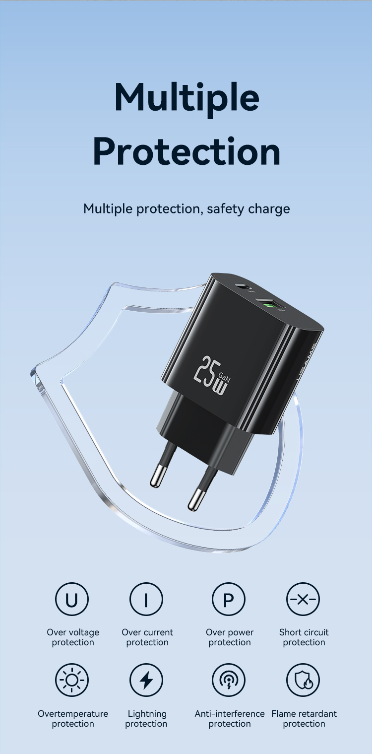 Chargeur rapide double port CC315 T65 25W A+C (UE)