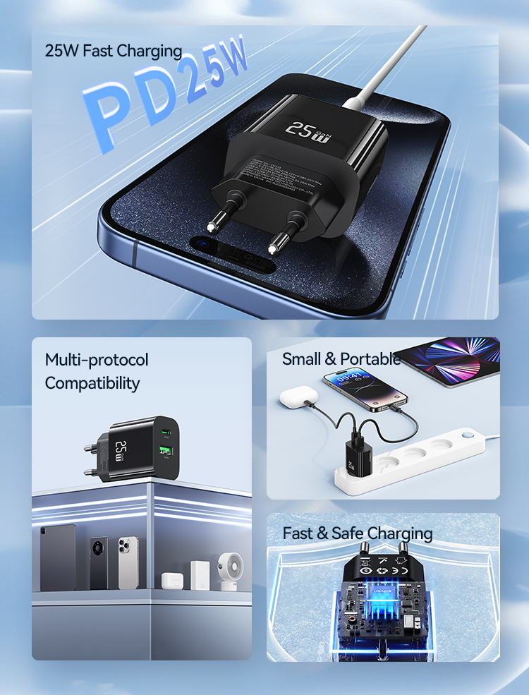 Chargeur rapide double port CC315 T65 25W A+C (UE) – Image 10