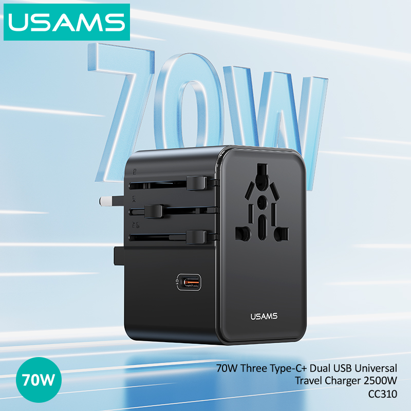 CC310 70 W Chargeur de voyage universel avec trois ports Type-C et deux ports USB – Image 9