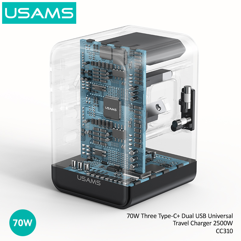 CC310 70 W Chargeur de voyage universel avec trois ports Type-C et deux ports USB – Image 14