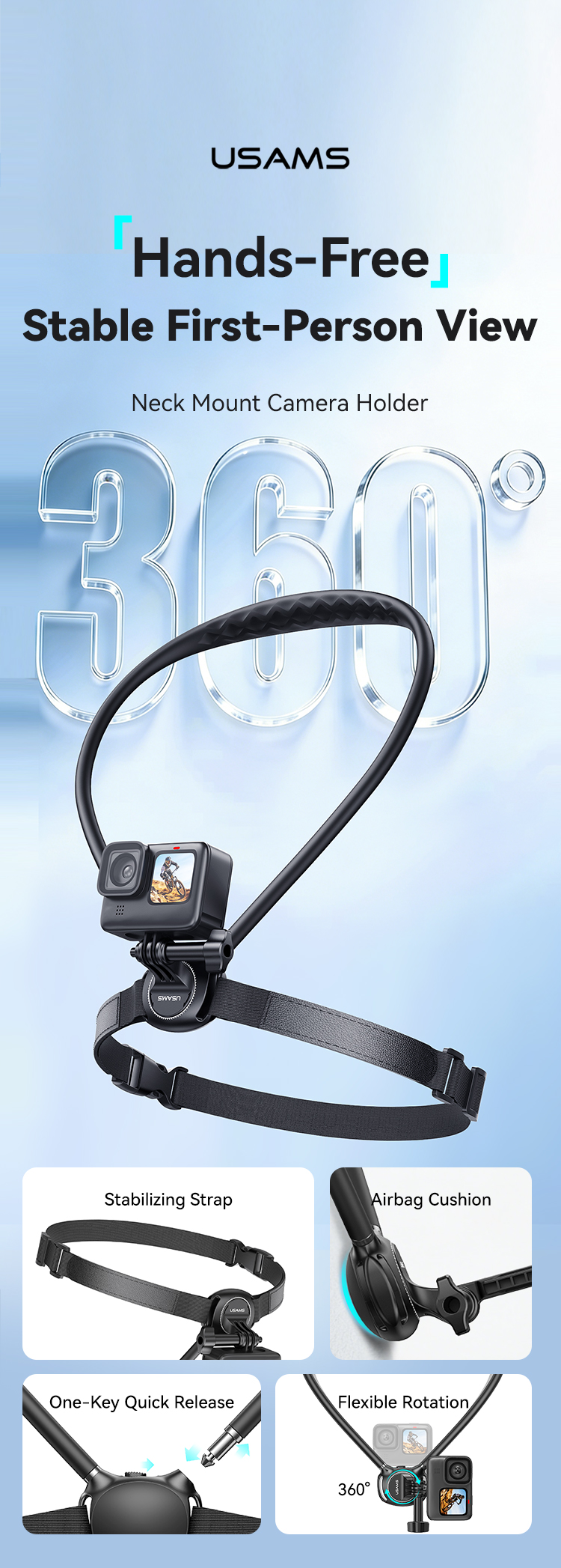 JOY01 Support de caméra à fixation autour du cou - Série JoyGo – Image 9