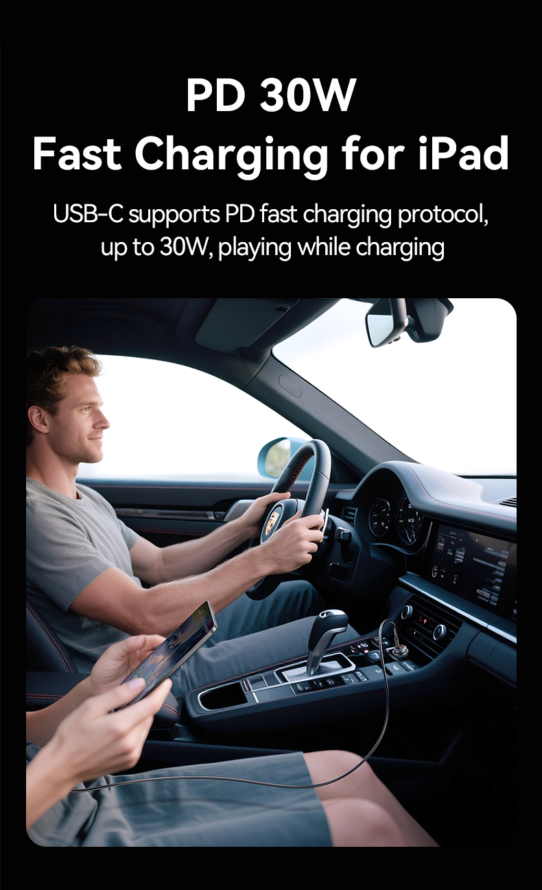 CC322 30W Chargeur de voiture avec ports A+C et alliage d'aluminium – Image 7