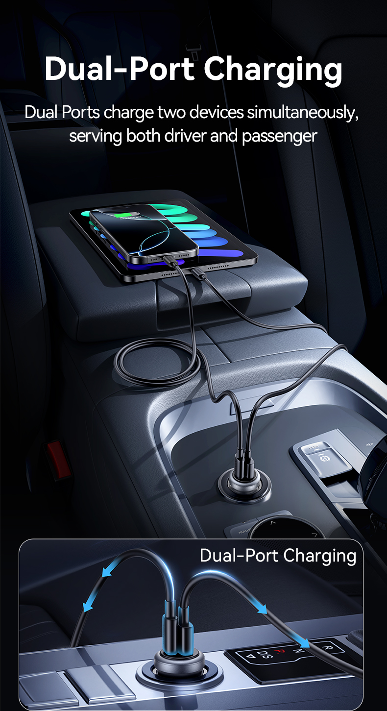 CC322 30W Chargeur de voiture avec ports A+C et alliage d'aluminium – Image 12