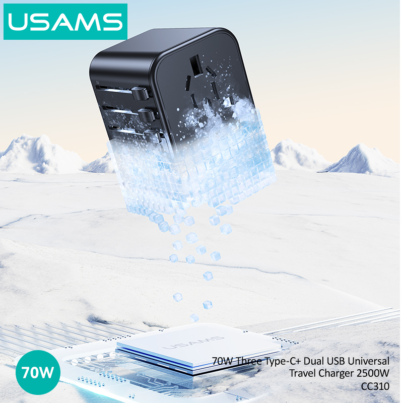 CC310 70 W Chargeur de voyage universel avec trois ports Type-C et deux ports USB – Image 17